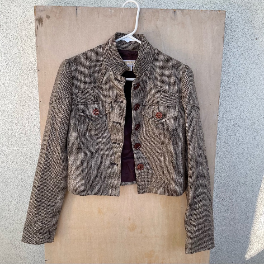 Michael Kors Metallic short button front jacket